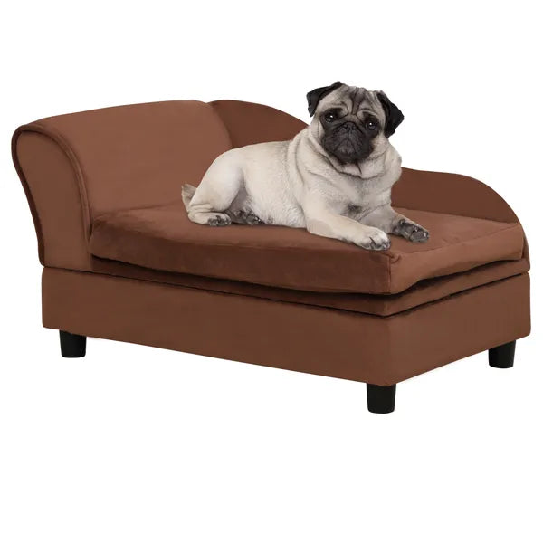 Pet Sofa Bed Couch with Storage, Pet Sofa for Cats and Small Dogs, Brown - product image 11