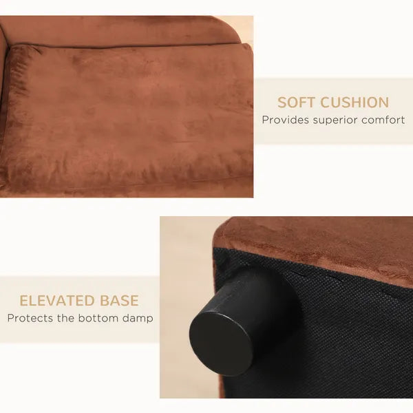 Pet Sofa Bed Couch with Storage, Pet Sofa for Cats and Small Dogs, Brown - product image 7