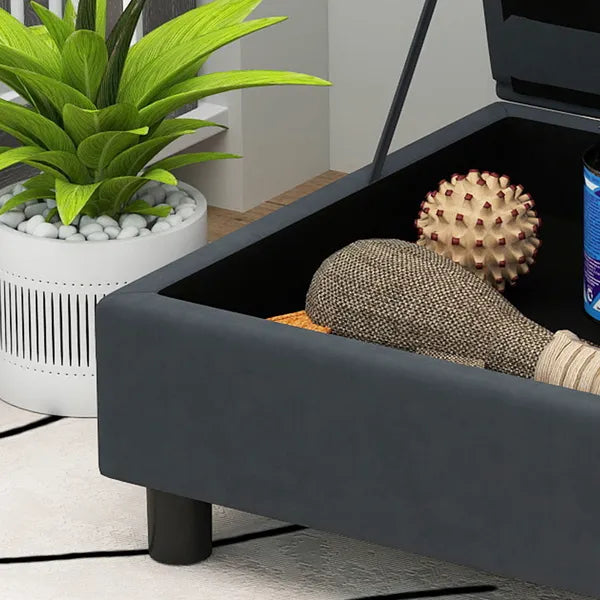 PawHut Pet Sofa Bed Couch with Storage, Pet Sofa for Cats and Small Dogs, Dark Gray - product image 9