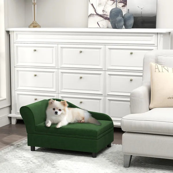 PawHut Pet Sofa Bed Couch with Storage, Pet Sofa for Cats and Small Dogs, Green - product image 10