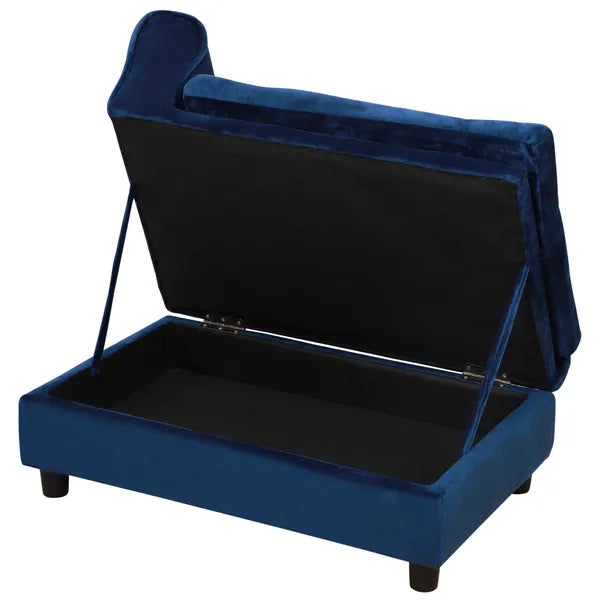 PawHut Pet Sofa Bed with Storage, Cushy Couch for Cats and Small Dogs, Soft Foam Couch, Modern Pet Furniture, Blue - product image 9