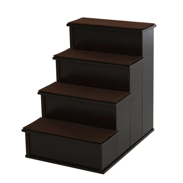 4 Step Pet Stairs with Cushioned Removable Cover for Small Dogs and Cats, Brown - product image 11