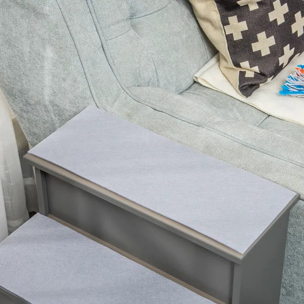 PawHut Pet Stairs Small Dog Steps for Couch Bed with Cushioned Cover Grey - product image 7