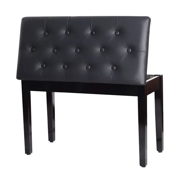 HOMCOM Piano Bench Traditional 2-Person Birchwood with Faux Leather Padding Black - product image 11