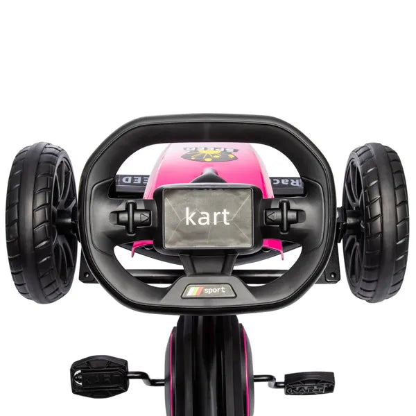 Aosom Pink Pedal Go Kart for Kids Swing Axle Shock-Absorbing Wheels Outdoor Fun - product image 9