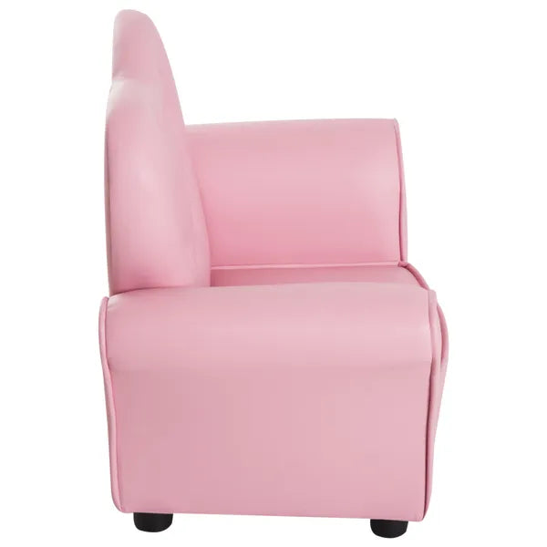 Pink Princess Toddler Sofa Chair with Tufted Upholstery and Diamond Decor - product image 12