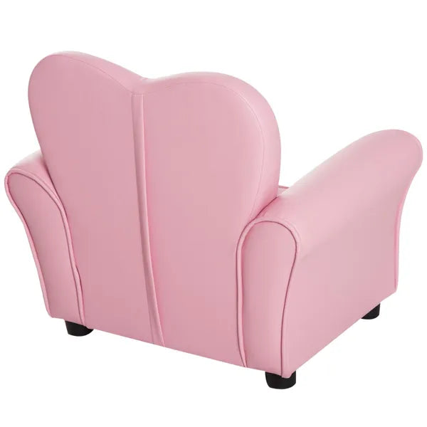 Pink Princess Toddler Sofa Chair with Tufted Upholstery and Diamond Decor - product image 13