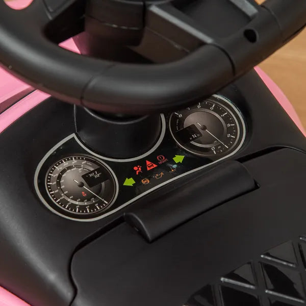 Aosom Pink Toddler Ride On Toy Car Foot-to-Floor with Music Horn Headlights Storage - product image 8