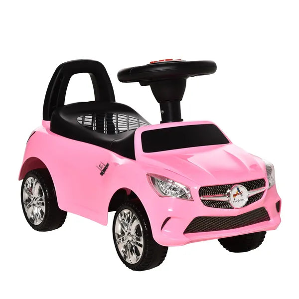 Aosom Pink Toddler Ride On Toy Car Foot-to-Floor with Music Horn Headlights Storage - product image 1