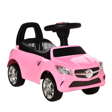Aosom Pink Toddler Ride On Toy Car Foot-to-Floor with Music Horn Headlights Storage - product image 1