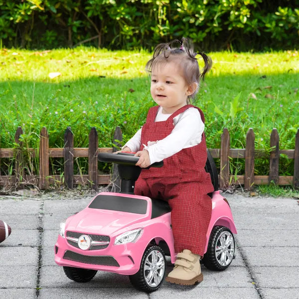 Aosom Pink Toddler Ride On Toy Car Foot-to-Floor with Music Horn Headlights Storage - product image 10