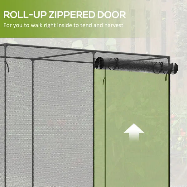 Outsunny Plant Protection Tent 6x3 Ft Tall Crop Cage with Zippered Doors Storage Bag Ground Stakes Black - product image 6