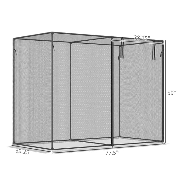 Outsunny Plant Protection Tent 6x3 Ft Tall Crop Cage with Zippered Doors Storage Bag Ground Stakes Black - product image 3