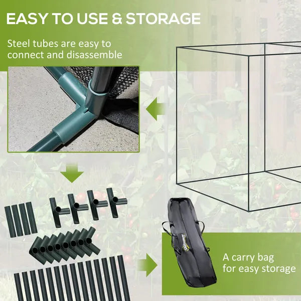 Outsunny Plant Protection Tent 6x3 Ft Tall Crop Cage with Zippered Doors Storage Bag Ground Stakes Black - product image 5
