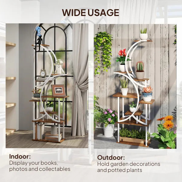 Outsunny Plant Stand Indoor, 8 Tier 62" S-Shaped Plant Shelf, Corner Plant Rack for Multiple Plants, Carbonised Finish - product image 7