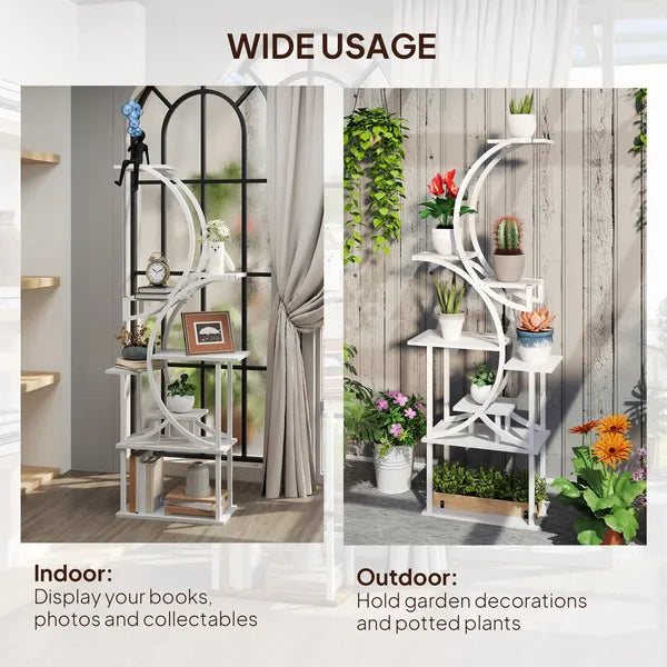 Outsunny Plant Stand Indoor, 8 Tier 62 Inch S-Shaped Plant Shelf, Corner Plant Rack for Multiple Plants, White - product image 7