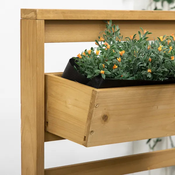 Outsunny Plant Stand Outdoor with 5 Hanging Flower Boxes Wooden Lattice for Patio Porch Climbing Plants - product image 9
