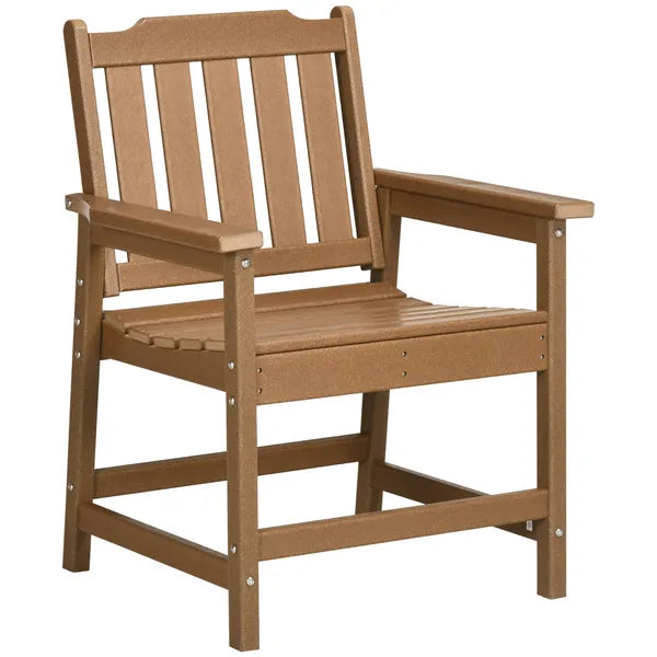 Plastic Patio Chairs, Outdoor Dining Chair with Armrests and Slatted Back, Outdoor Armchair for Lawn, Garden, Poolside, Backyard, Brown - product image 11