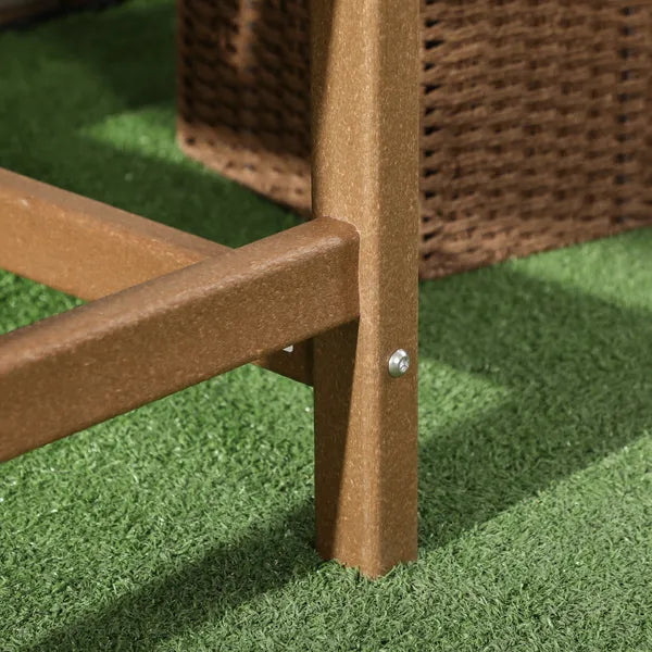 Plastic Patio Chairs, Outdoor Dining Chair with Armrests and Slatted Back, Outdoor Armchair for Lawn, Garden, Poolside, Backyard, Brown - product image 8