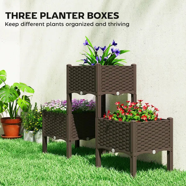 Plastic Raised Garden Bed with Legs, Self Watering Elevated Planter Boxes with Drainage Holes and Plugs, Easy Assembly - product image 5