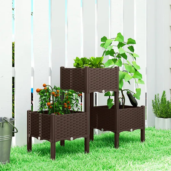 Plastic Raised Garden Bed with Legs, Self Watering Elevated Planter Boxes with Drainage Holes and Plugs, Easy Assembly - product image 2