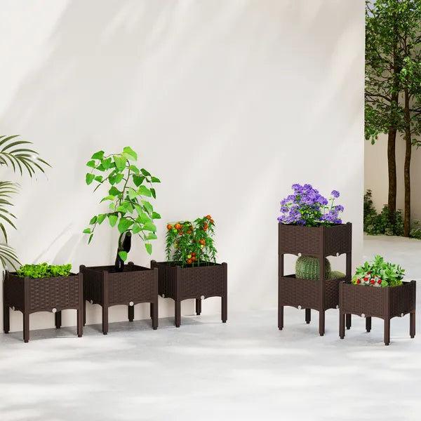Plastic Raised Garden Bed with Legs, Self Watering Elevated Planter Boxes with Drainage Holes and Plugs, Easy Assembly - product image 9