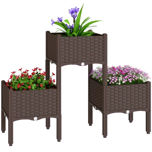 Plastic Raised Garden Bed with Legs, Self Watering Elevated Planter Boxes with Drainage Holes and Plugs, Easy Assembly - product image 11