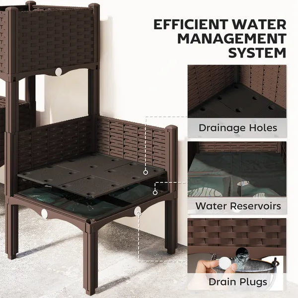 Plastic Raised Garden Bed with Legs, Self Watering Elevated Planter Boxes with Drainage Holes and Plugs, Easy Assembly - product image 7