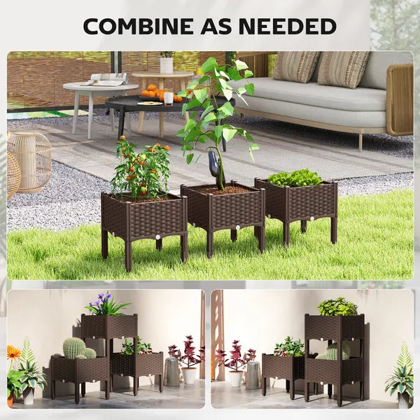 Plastic Raised Garden Bed with Legs, Self Watering Elevated Planter Boxes with Drainage Holes and Plugs, Easy Assembly - product image 4