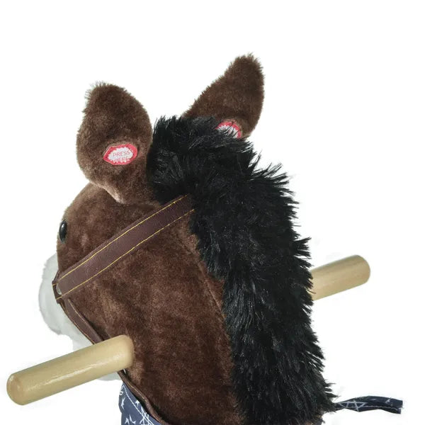 Plush Cowboy Rocking Horse, Wooden Ride-On with Realistic Sounds, Wild West Fun, Brown, for 3-6 Years - product image 9
