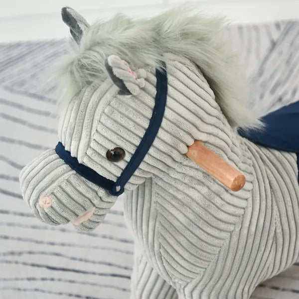 Plush Kids Rocking Horse with Sound for Ages 36 to 72 Months, Gray and White - product image 8