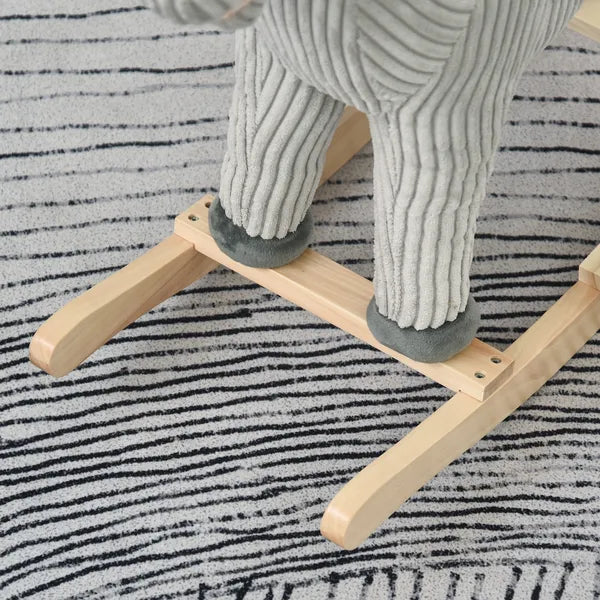 Plush Kids Rocking Horse with Sound for Ages 36 to 72 Months, Gray and White - product image 9