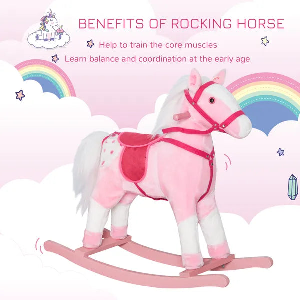 Plush Rocking Horse with Realistic Sounds Pink for Ages 3+ - product image 6