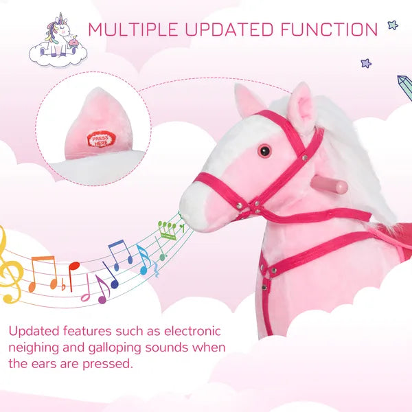 Plush Rocking Horse with Realistic Sounds Pink for Ages 3+ - product image 5