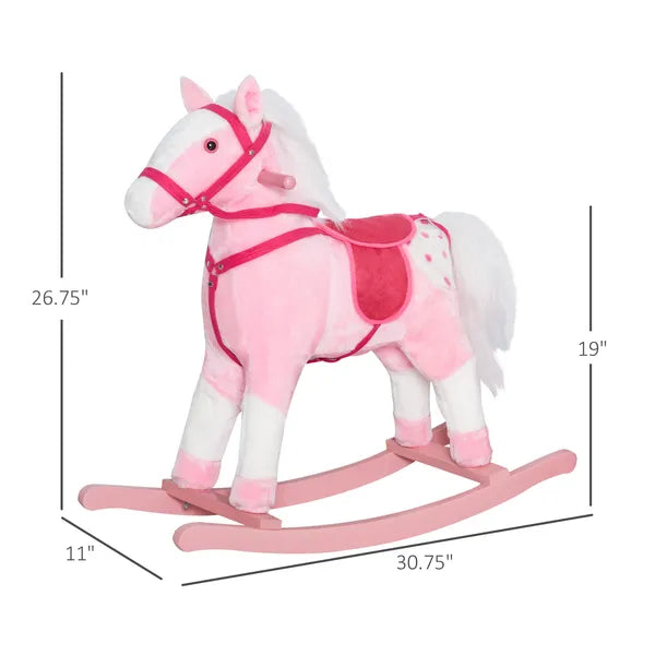 Plush Rocking Horse with Realistic Sounds Pink for Ages 3+ - product image 3