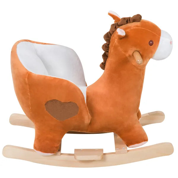 Plush Rocking Horse with Music for Ages 1 to 3 Years, Brown and White - product image 9