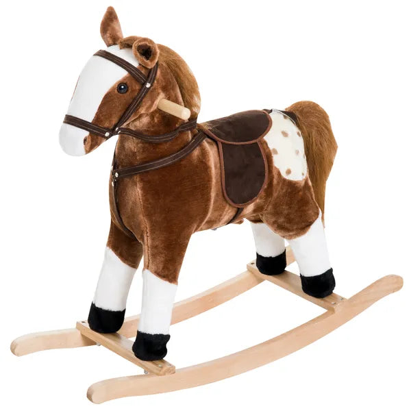 Plush Rocking Horse for Kids, Brown, Realistic Sounds, Ride-On Toy for Children 3+ - product image 12