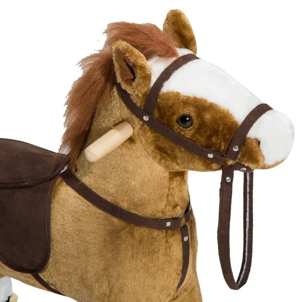 Plush Rocking Horse for Kids, Brown, Realistic Sounds, Ride-On Toy for Children 3+ - product image 8