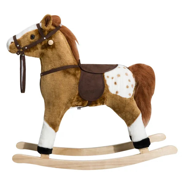 Plush Rocking Horse for Kids, Brown, Realistic Sounds, Ride-On Toy for Children 3+ - product image 11