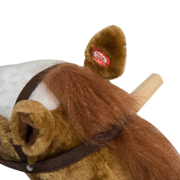 Plush Rocking Horse for Kids, Brown, Realistic Sounds, Ride-On Toy for Children 3+ - product image 9
