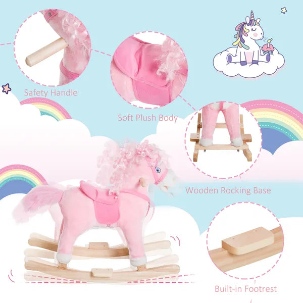 Plush Rocking Horse, Realistic Sounds, Swinging Tail, Pink - product image 7