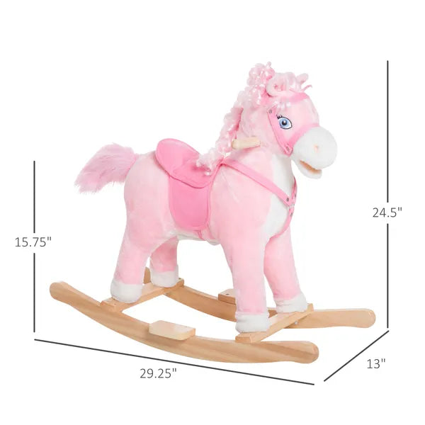 Plush Rocking Horse, Realistic Sounds, Swinging Tail, Pink - product image 3