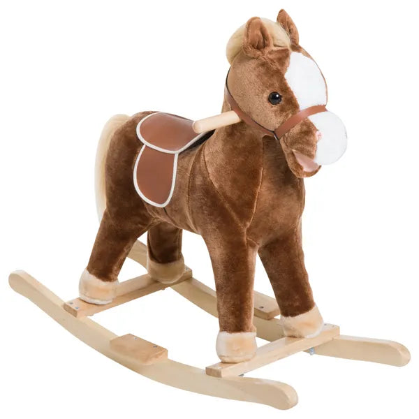 Plush Rocking Horse with Realistic Sounds for Kids Age 3 Years, Brown - product image 1