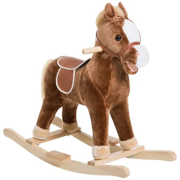 Plush Rocking Horse with Realistic Sounds for Kids Age 3 Years, Brown - product image 11