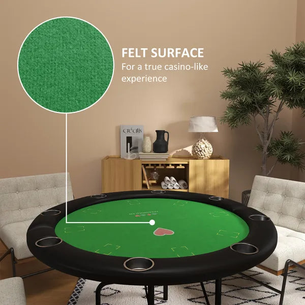 Poker Table Foldable 47" Round Casino Folding Game Table for 8 Players with Cup Holders, Green - product image 5