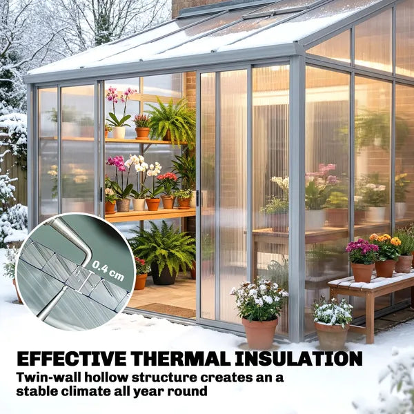Outsunny Polycarbonate Greenhouse Panels UV Protected Twin-Wall Polycarbonate Sheet 47.2" x 23.6" 10 Pack Clear - product image 4
