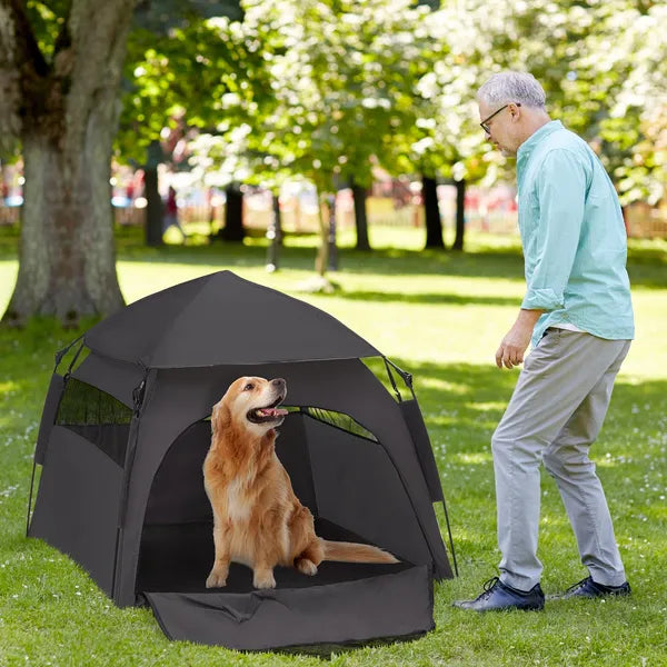 PawHut Pop Up Dog Tent for Extra Large and Large Dogs with Carry Bag, for Beach, Backyard, Home, Dark Gray - product image 2