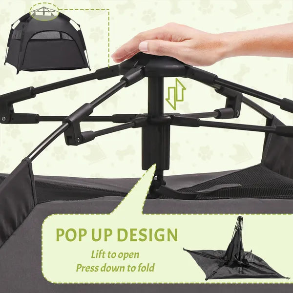PawHut Pop Up Dog Tent for Extra Large and Large Dogs with Carry Bag, for Beach, Backyard, Home, Dark Gray - product image 5
