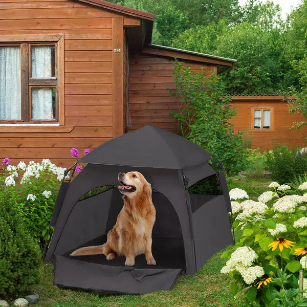 PawHut Pop Up Dog Tent for Extra Large and Large Dogs with Carry Bag, for Beach, Backyard, Home, Dark Gray - product image 10
