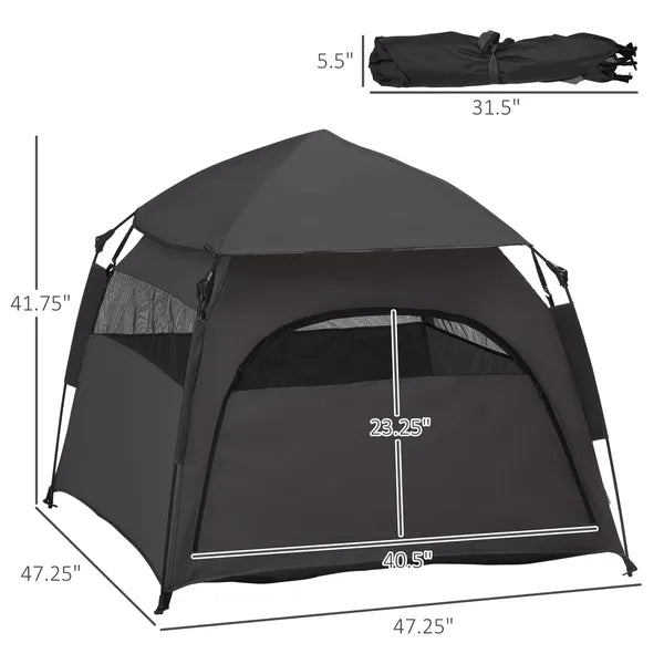 PawHut Pop Up Dog Tent for Extra Large and Large Dogs with Carry Bag, for Beach, Backyard, Home, Dark Gray - product image 3